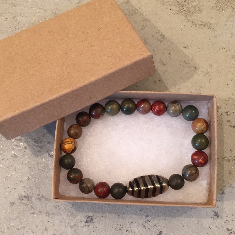 Natural Picasso jasper bracelet